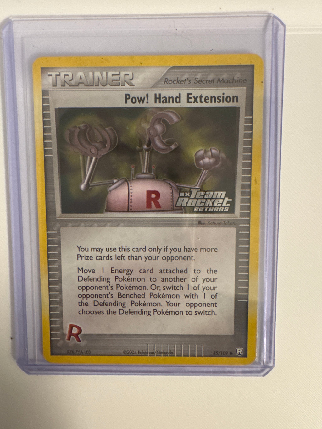 Pow! Hand extension 85/109 reverse holo stamped ex team rocket returns